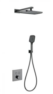 Душевой комплект Wonzon & Woghand WW-D2017-B-BGG с термостатом тёмный графит